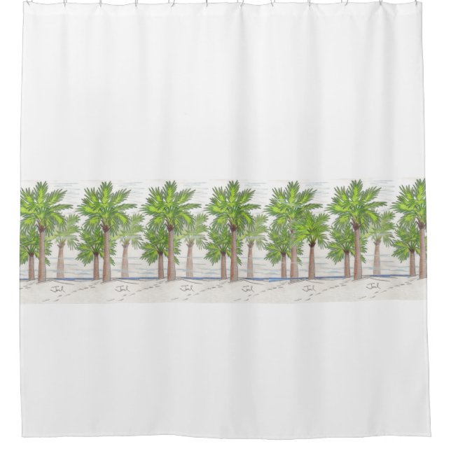 Para Chuveiro Cortina de Chá das ÁRVORES PALM (Frente)