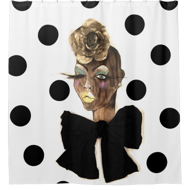 Para Chuveiro Cortina de chá das bolinhas de HAUTE (Frente)