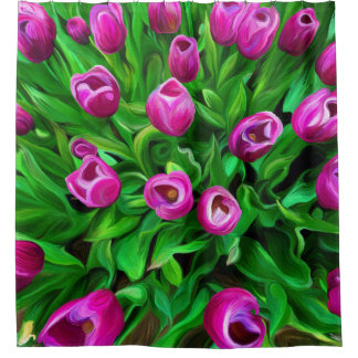 Para Chuveiro Cortina de chá das tulipas