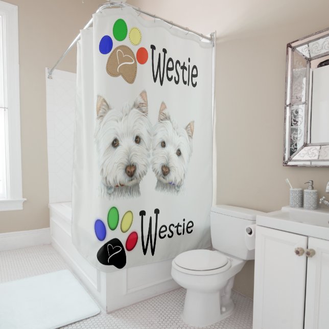 Para Chuveiro Cortina de Chá de Arte Cachorro e Patas (In Situ)