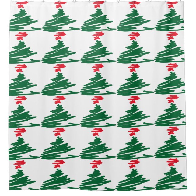 Para Chuveiro Cortina de Chá de Árvore de Natal (Frente)