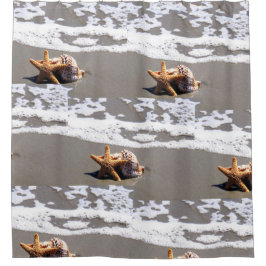 Para Chuveiro Cortina de Chá de Banhroom de praia de Seashell