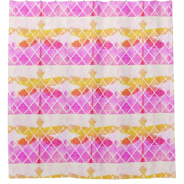 Para Chuveiro Cortina de Chá de Dragonfly de Ombre (Frente)