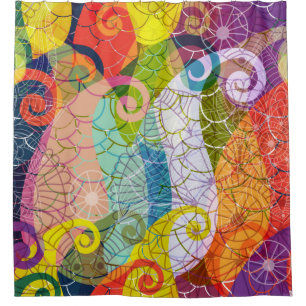 Para Chuveiro Cortina de Chá de Paisley Psicodélico Colorida