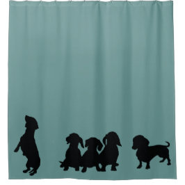 Para Chuveiro Cortina de Chá de Silhouette Dachshund
