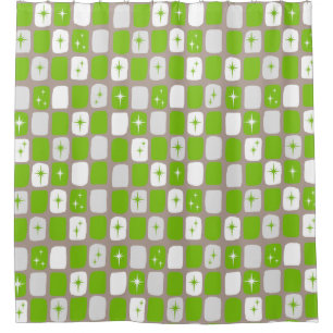 Para Chuveiro Cortina de Chá de Starburst Verde e Branco Retrov