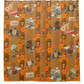 Para Chuveiro Cortina de chá do banho de Tiki