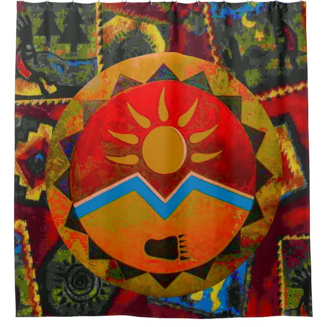 Para Chuveiro Cortina de chá do urso de Sun (Frente)