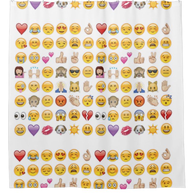 Para Chuveiro cortina de chá emoji (Frente)