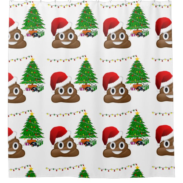 Para Chuveiro cortina de chá emoji poo de natal (Frente)