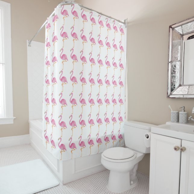 Para Chuveiro Cortina de chá flamingo rosa (In Situ)