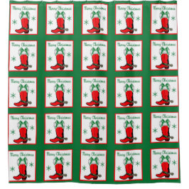 Para Chuveiro Cortina de Chá Vermelho de Bota do Cowboy Ocidenta