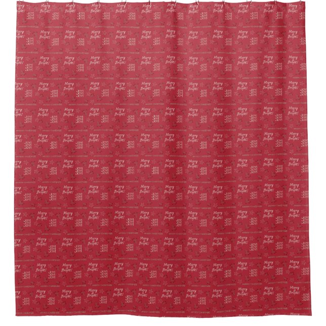 Para Chuveiro Cortina de Chá Vermelho Natal (Frente)