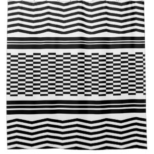 Para Chuveiro Cortina de chá/Zig Zags e Verificados