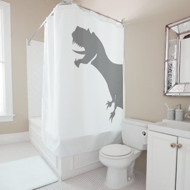 Para Chuveiro Dinossauro Atrás Da Cortina (In Situ)