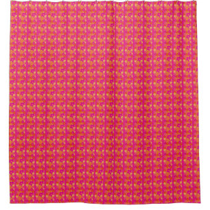 Para Chuveiro Estrias Rosa E Cortina De Chá Flor Laranja