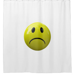 Para Chuveiro face infeliz, emoji, chá cortina