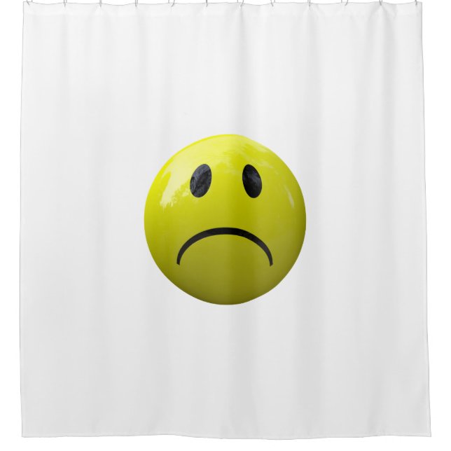 Para Chuveiro face infeliz, emoji, chá cortina (Frente)