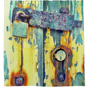 Para Chuveiro Fechadura da porta pintada do celeiro da cortina