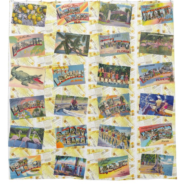 Para Chuveiro FLORIDA uma cortina de chá retro (Frente)