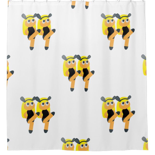 Para Chuveiro gêmeos emoji chá cortina (Frente)