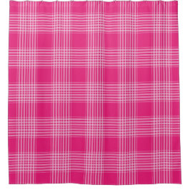Para Chuveiro Gingham - Cortina de Chá Branca e Rosa com Verific