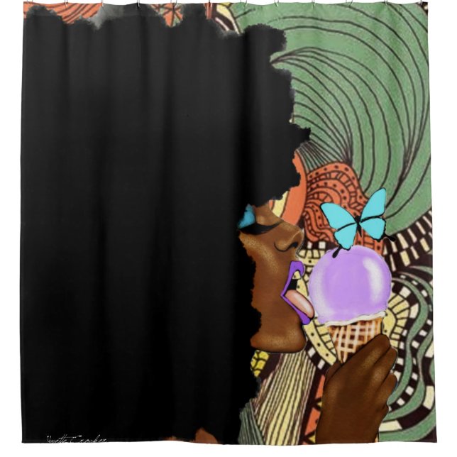 Para Chuveiro Lambido REMIX a cortina de chá (Frente)