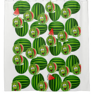 Para Chuveiro melancia infantil cortina verde branca