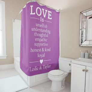 Para Chuveiro O Amor é ... nomes personalizados e cortina de chá