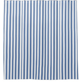 Para Chuveiro o vintage listra a cortina de chá retro azul do