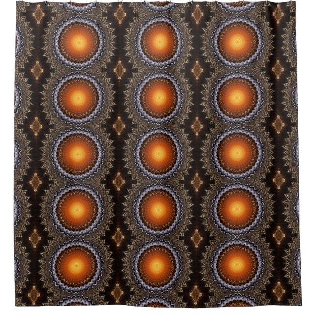 Para Chuveiro Ouro Orb Tower Pattern 7225545 Cortina do Chá (Frente)