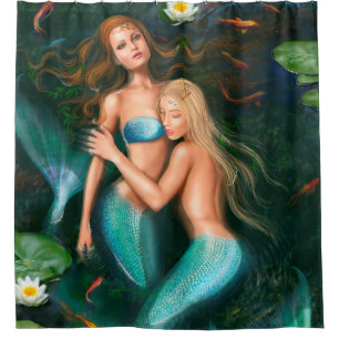 Para Chuveiro Sereias bonitas da princesa da fantasia da cortina