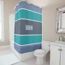 Stripes Cortina de chá monograma personalizada pad