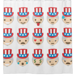 Para Chuveiro tio sam emoji - cortina de chá do banheiro