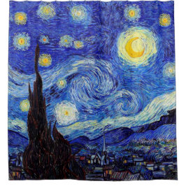 Para Chuveiro Uma noite estrelado Van Gogh inspirou a cortina de