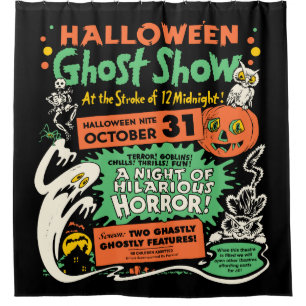 Para Chuveiro Vintage Spook Show Poster Chá Cortina