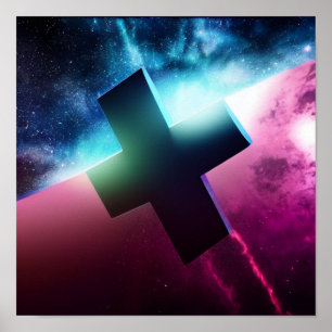 Para cima e para fora Cruz no Poster de Espaço