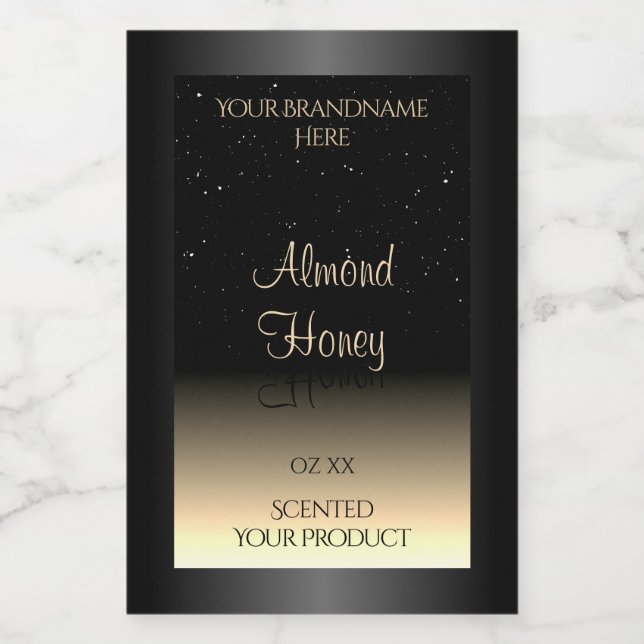 Para Comida Escuro Elegante e Rótulo de Produto Creme suave (Rótulo Único)