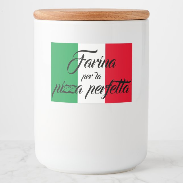 Para Comida Farinha de pizza italiana Rótulo Jar - pizza de ch (Frente)