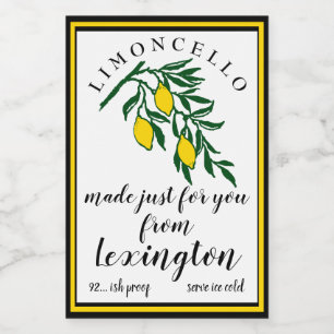 Para Comida Limões Limoncello No Rótulo Do Frasco Do Ramo 