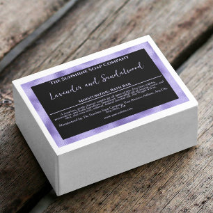 Para Comida Rótulo da caixa de sabão impermeável, preto e roxo