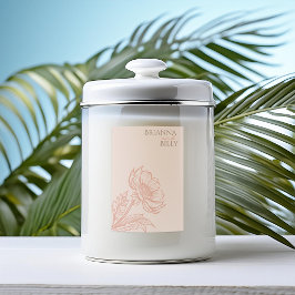 Para Comida Rótulo da Vela Floral Rosa Minimalista