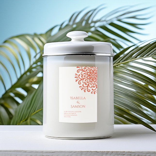 Para Comida Rótulo da Vela Flourish Vermelha Laranja Whimsical (Criador carregado)