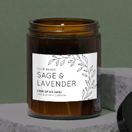 Para Comida Rótulo da Vintage Botânica Mínima Deixa Vela