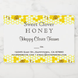 Para Comida Rótulo de alimento editável de favo de mel de abel