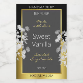 Para Comida Rótulo de embalagem do produto Floral Dourado e Ci