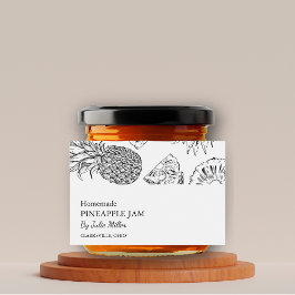 Para Comida Rótulo de Emperramento de Abacaxi Preto e Branco S