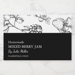 Para Comida Rótulo de Emperramento Misto de Berry Simples Pret