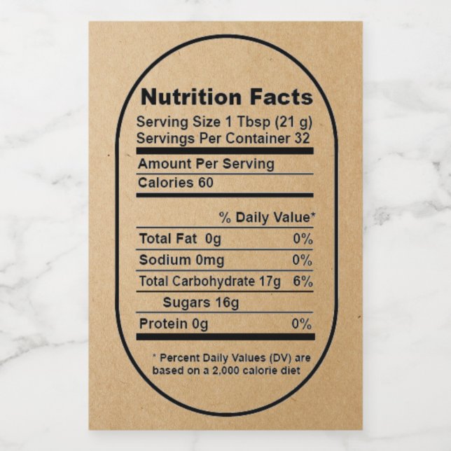 Para Comida Rótulo de Fatos Nutricionais do Kraft Bold Pint Ho (Rótulo Único)