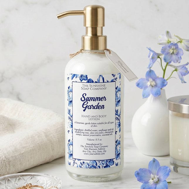 Para Comida rótulo de garrafa de cosméticos impermeável floral (Criador carregado)